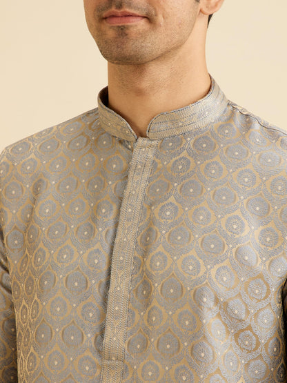 Manyavar MenS Brocade Self Design Kurta Set (Green,Xxl)