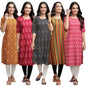 Pinkmint Women's Crepe Digital Print Straight Kurta (333-337-373-356-328-XL) [Pack of 5]
