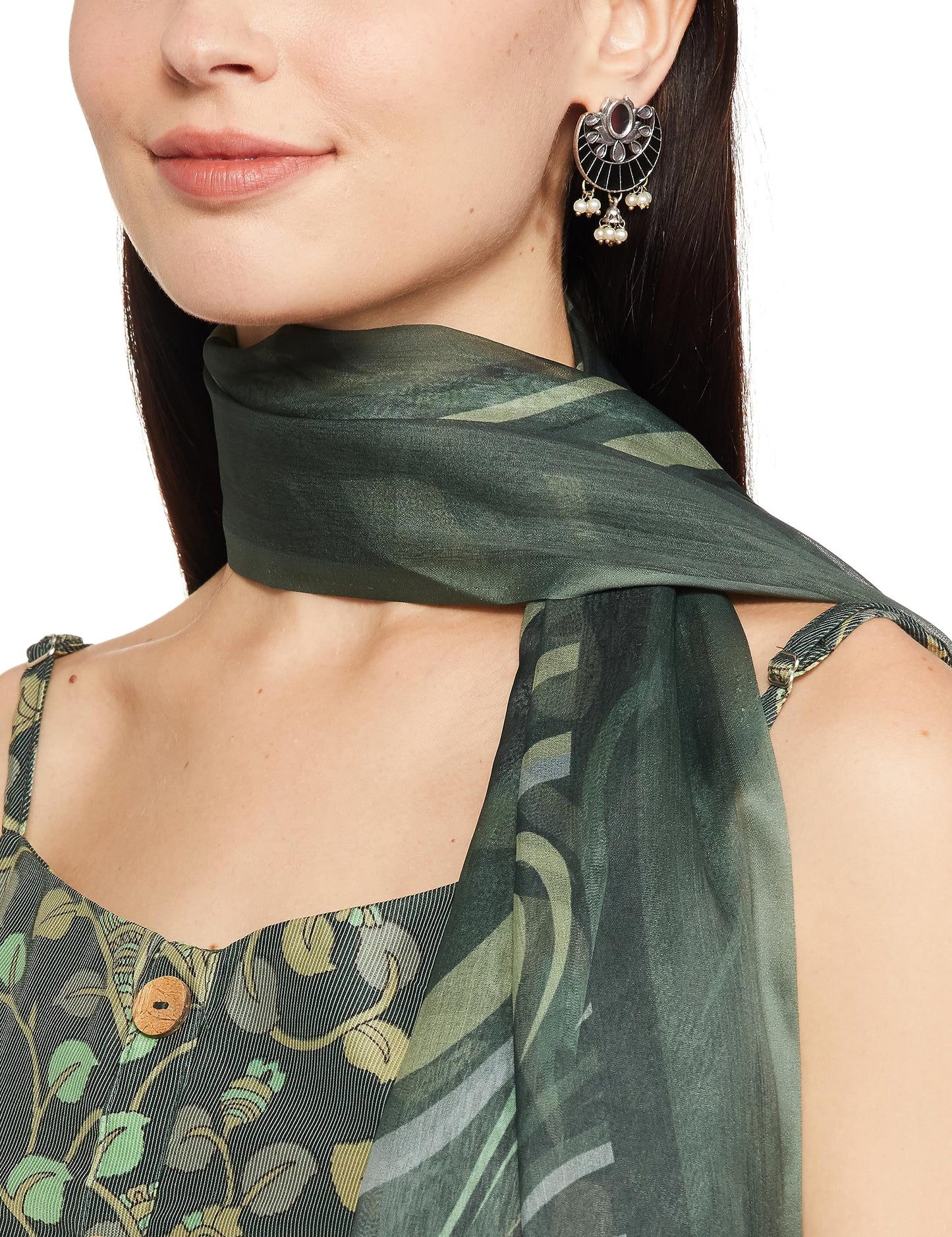 KETCH Women's Polyester Blend Regular Fit Printed Sleeveless Kurta With Pant & Dupatta