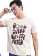 Ketch Mens Half Sleeve Relaxed Fit T-Shirt (Khts000563_ Beige_M)