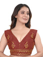 Pujia Mills WomenS V Neck Embroidery Readymade Saree Blouse For Lehenga Choli