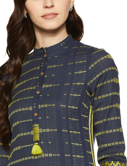 W For Woman Straight Kurta (18Auw11267-310102_Blue_14)