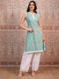 KETCH Women Round Neck Kurti KHKU000590 Green 2XL