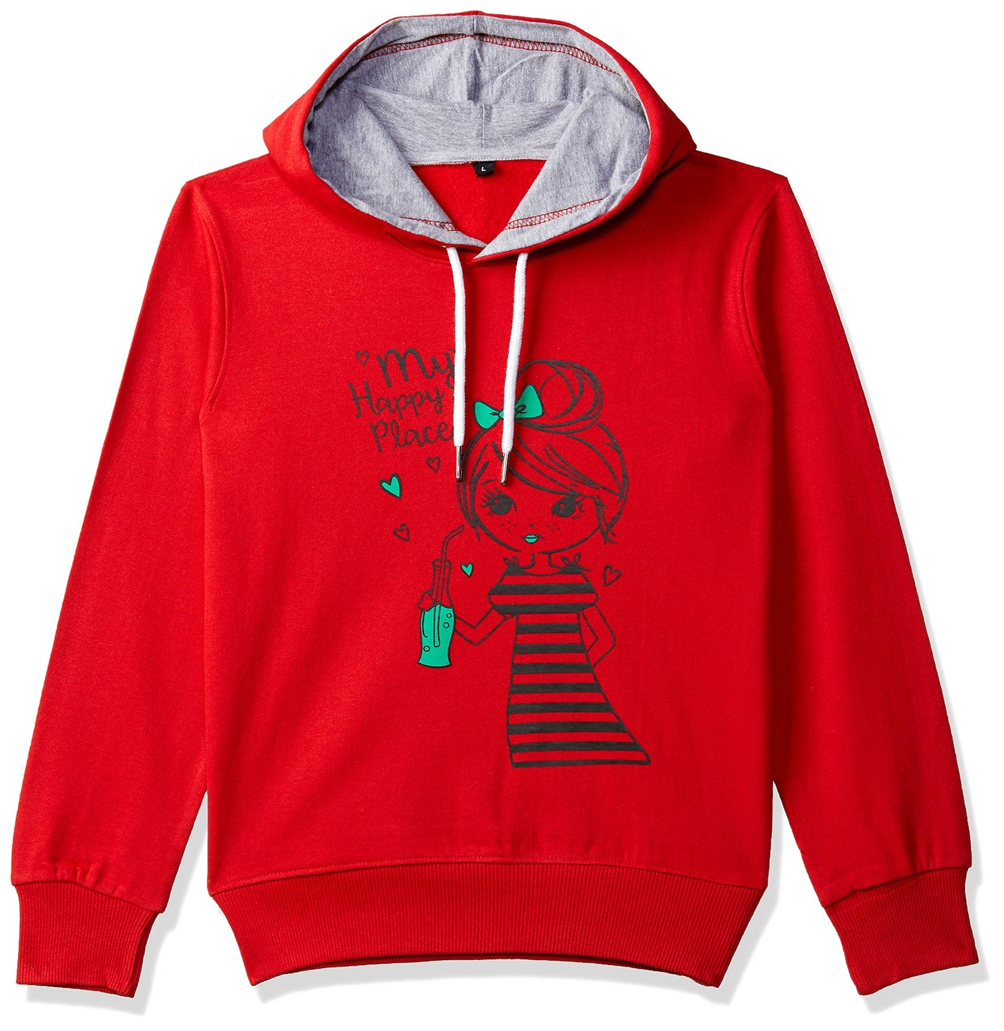 T2F Girls Cotton Hooded Neck Sweatshirt