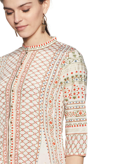 W for Woman Women's 100% Man Made Fiber Straight Kurta