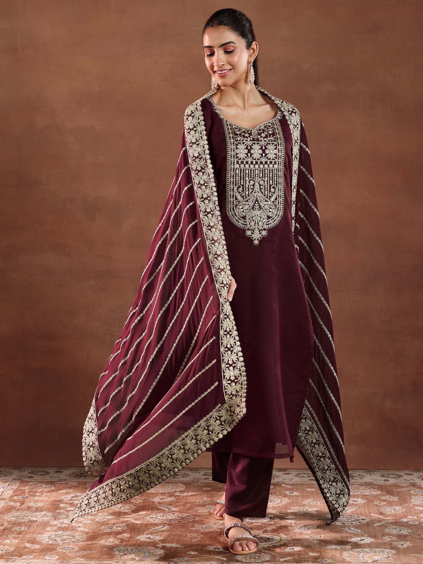 Libas WomenS Organza Kurta Set (49239