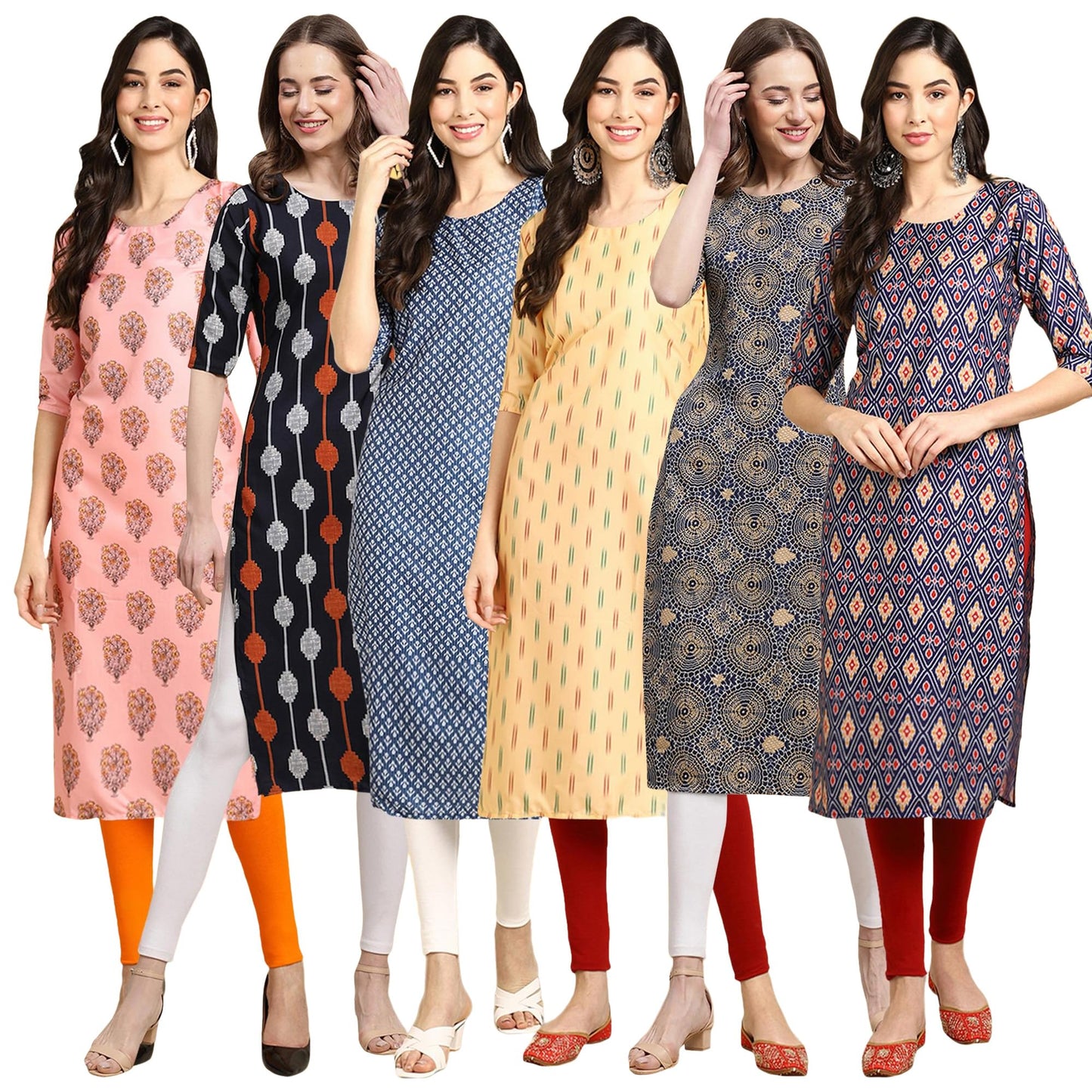 Pinkmint WomenS Crepe Solid Regular Kurti (Ks01_Multicolor5