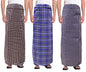 Weavers Villa MenS 100% Cotton Multicolored Unstiched Lungi (2 Mtrs) - Pack Of 3
