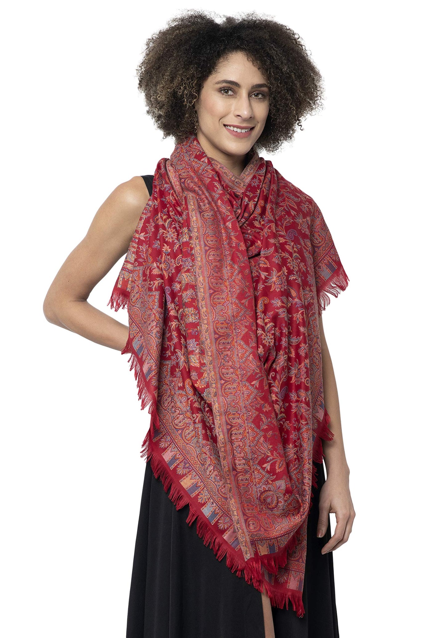 Weavers Villa Womens Shawl (Red), 100cm x 200cm