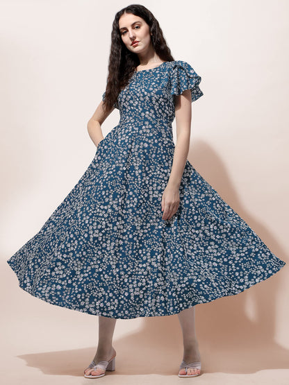 Oomph! Dress For Women Stylish | One Piece For Women Long | Trendy Long One Piece Summer Outfit | Lightweight Flared Maxi Dress