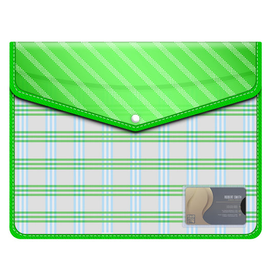 Fedus Documents Holder Envelope Folder, Stylist Printed File Storage Bag With Snap Button Transparent Plastic File For Documents