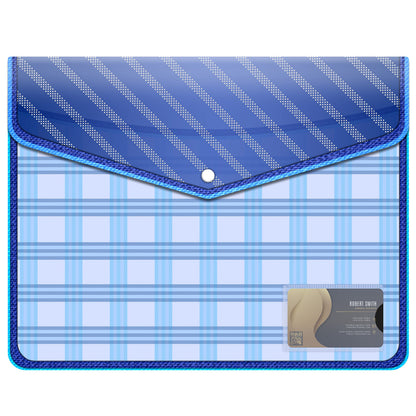 Fedus Documents Holder Envelope Folder, Stylist Printed File Storage Bag With Snap Button Transparent Plastic File For Documents