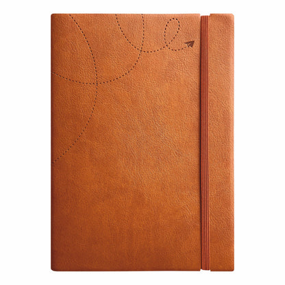 Anupam A5 Flxy Notebook | 192 Pages | College Ruled Notebook | 80 Gsm Paper | Leather Textured Pu With Timeless Paper Plane Impr