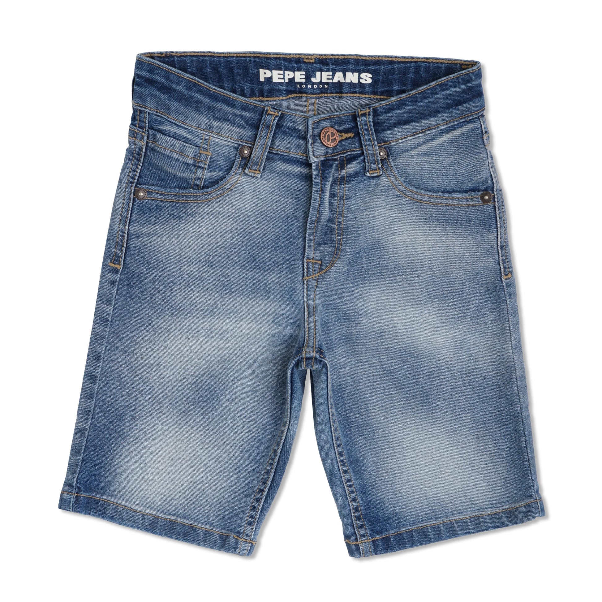 Pepe Jeans Boys Chino Shorts (Pb800756G220008_Med Light Used (Blue)_8 Years-9 Years)