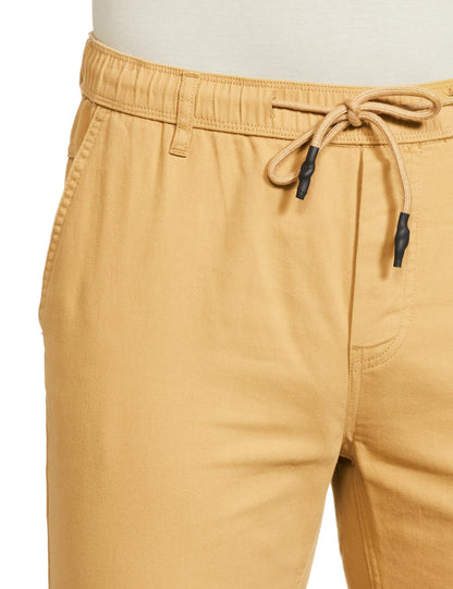 The Indian Garage Co Men Slim Fit Solid Mid-Rise Biker Joggers Beige