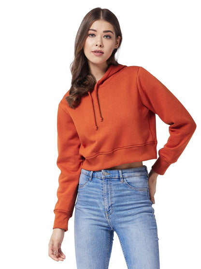Miss Chase WomenS Poly Cotton Round Neck Sweatshirt (Mcaw21Jkt03-29-606-02_Rust_Xs)