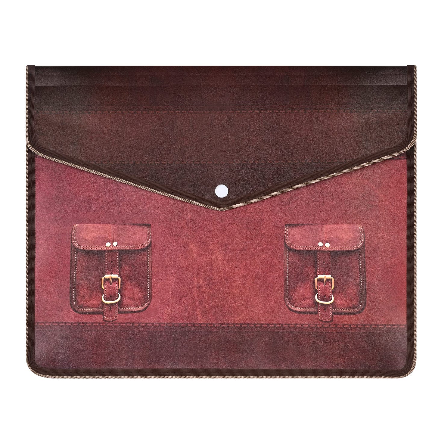 Fedus Documents Holder Envelope Folder, Stylist Printed File Storage Bag With Snap Button Transparent Plastic File For Documents