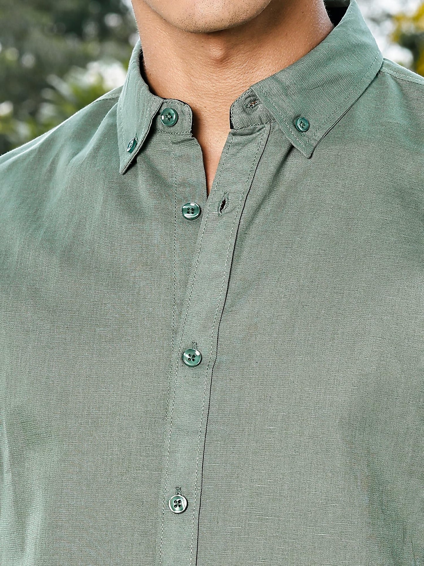 Thomas Scott Mens | Linen Blend | Solid | Button Down Collar | Premium Cotton Linen Blend | Full Sleeve | Casual Shirt for Men