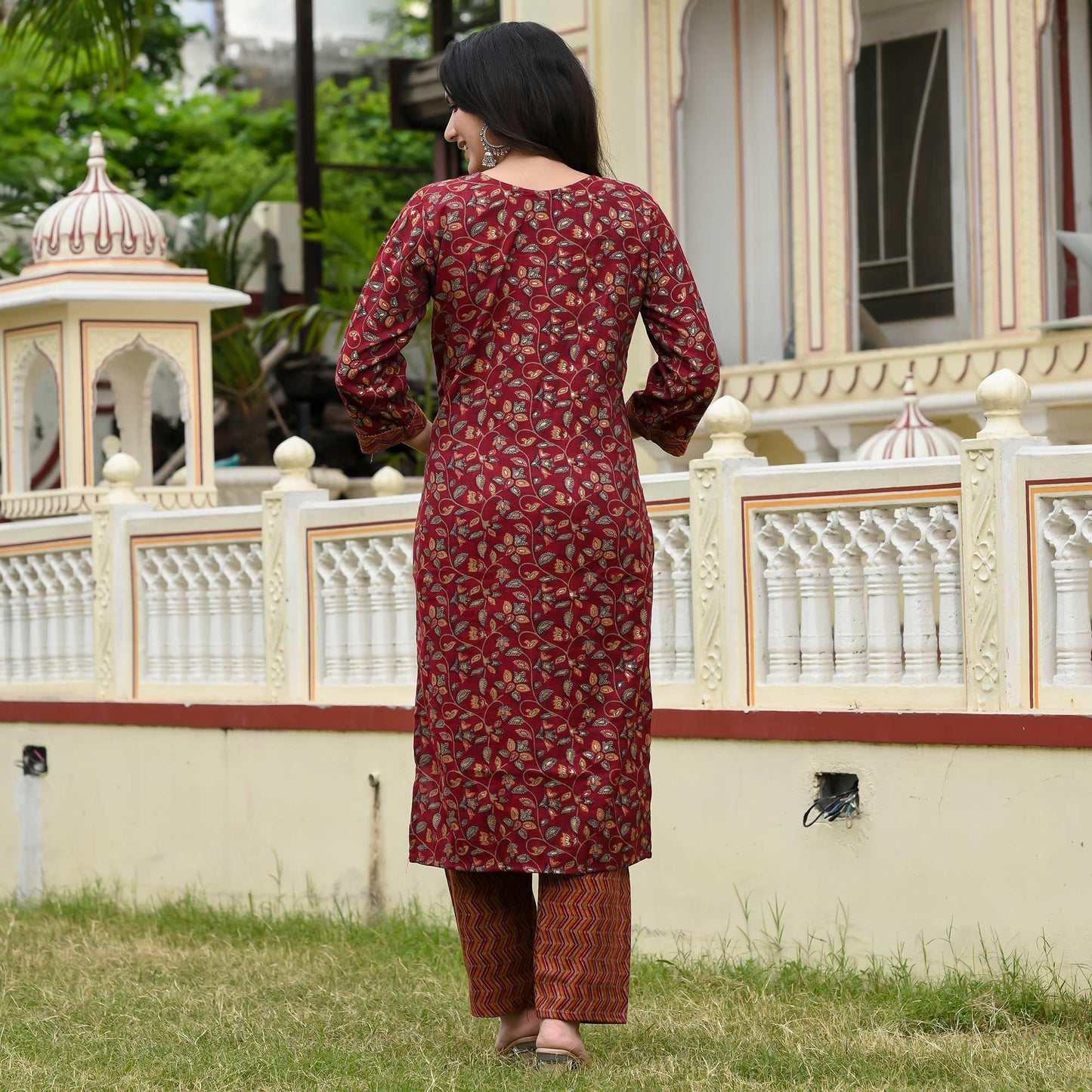 Lookmark WomenS Embroidered Cotton Straight Kurta Set With Pants & Dupatta - Elevate Your Style With This Exquisite Ensemble (A