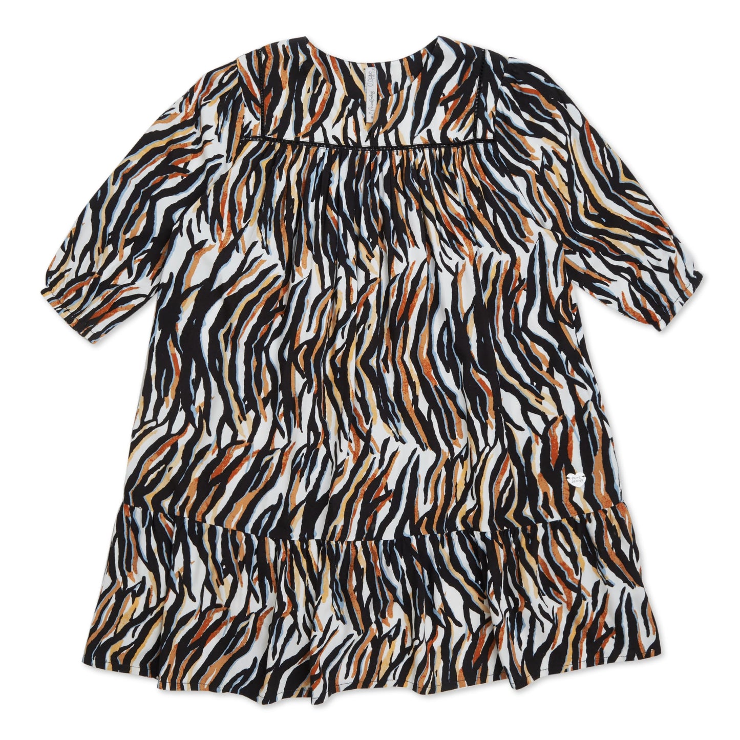 Pepe Jeans GirlS Rayon A-Line Knee-Length Dress (Pg951566_Black_6)