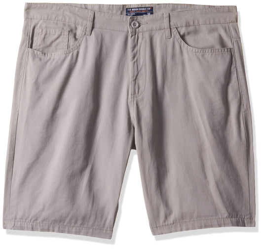 The Indian Garage Co Men Slim Fit Solid Mid-Rise Chino Shorts Cloud Grey