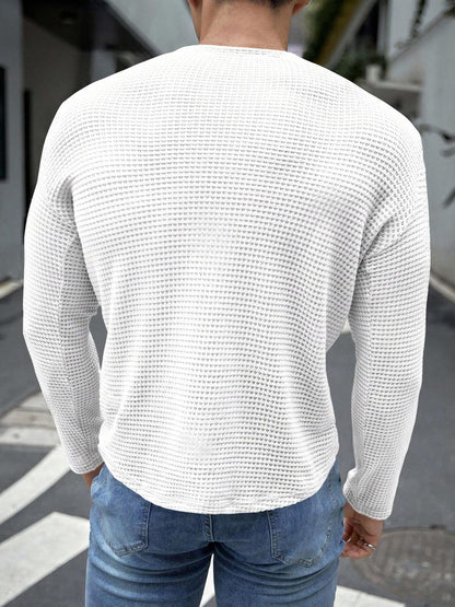 Noble Monk MenS Relax Fit Cottonblend Full Sleeve Solid T-Shirt For Men |Round Neck Full Sleeve T Shirts For Men White