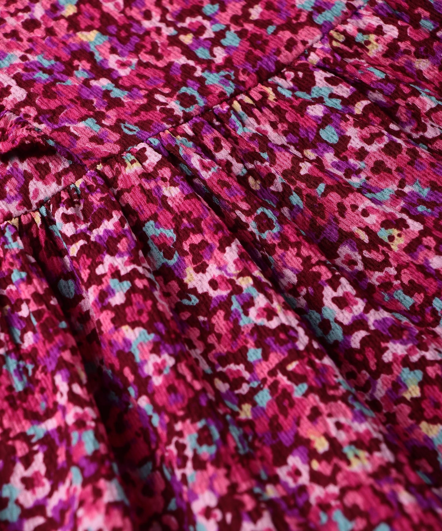 Beebay Kids Girls Abstract Print Ruffle Dress Maroon
