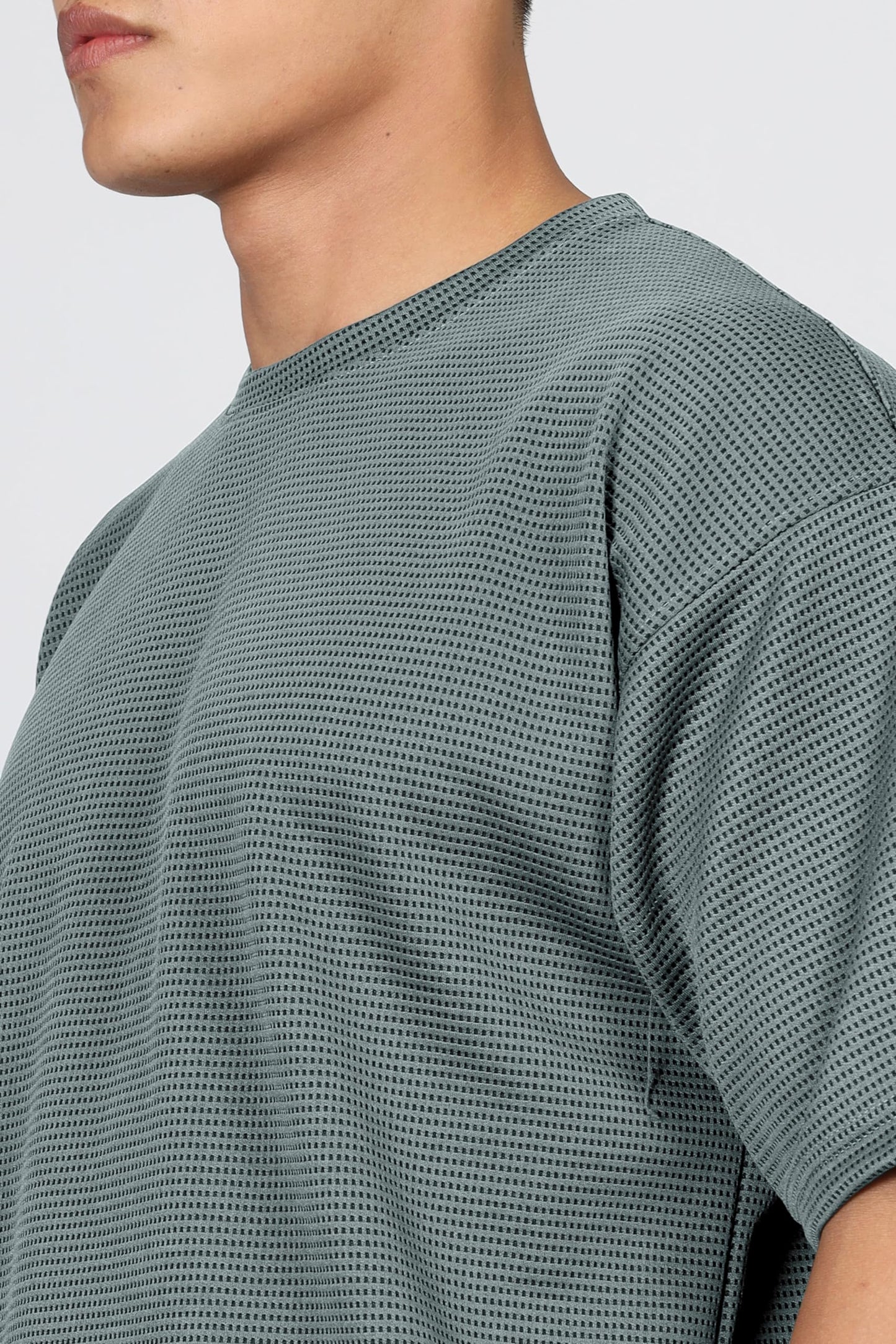SHODOX Mens Solid Dotted Unique Design Oversized Tshirt for Men - Round Neck Loose Fit Drop Shoulder Mens T-Shirt (Pack of 2)