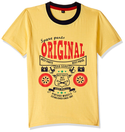T2F Boy Cotton Printed Regular Fit T-Shirt (Pack of 5),Multicolour,6-7 Years