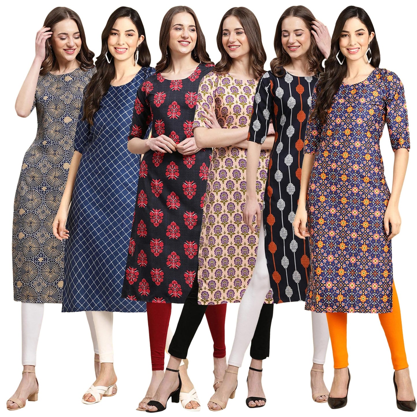 Pinkmint WomenS Crepe Solid Regular Kurti (Ks01_Multicolor11