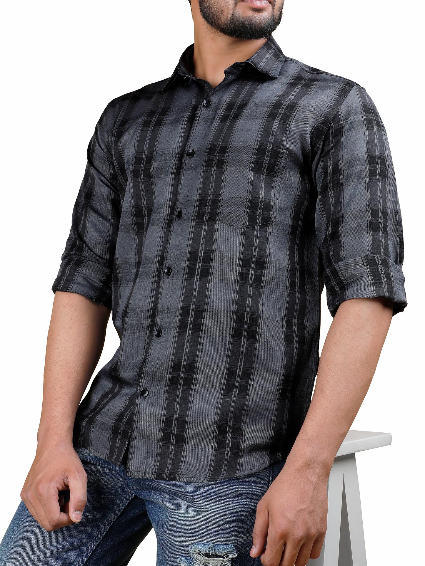 Noble Monk MenS Regular Fit Shirt | Checkered | Full Sleeves | Casual Shirt For Men
