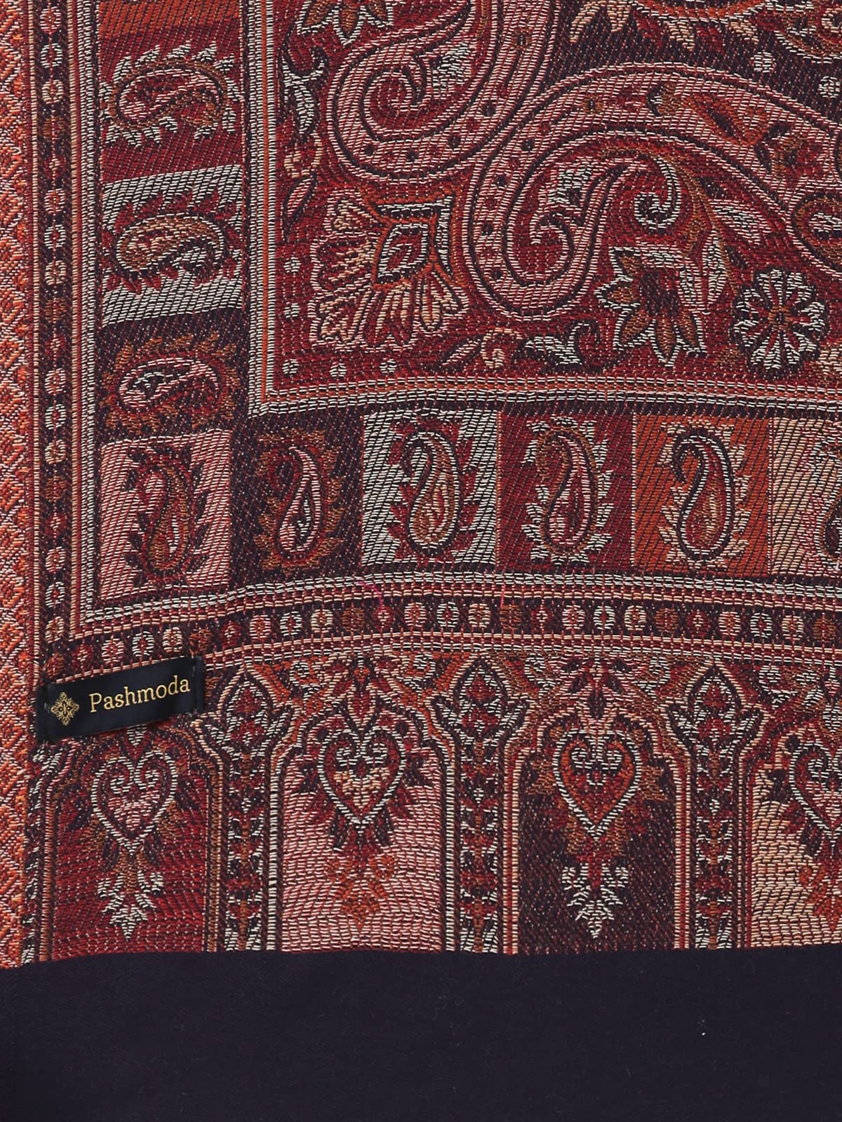 Pashmoda Women Dil-kash Kashmiri Royal Paisley Design Jamawar Shawl (Size: 101 X 203 Cms)