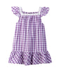 Y/d check lace detail dress Purple