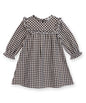 Yoke frill gingham dress BLACK/WHITE