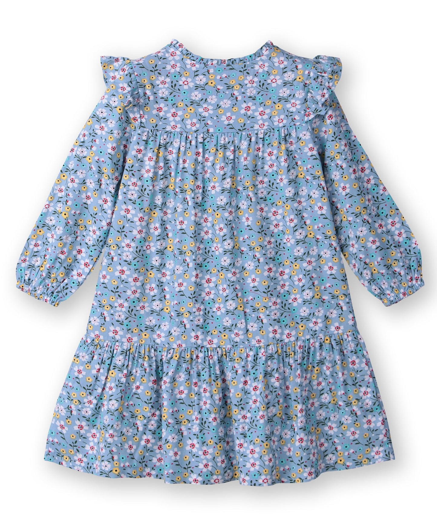 Beebay Kids Girls Button -Through Printed A-line Dress Blue