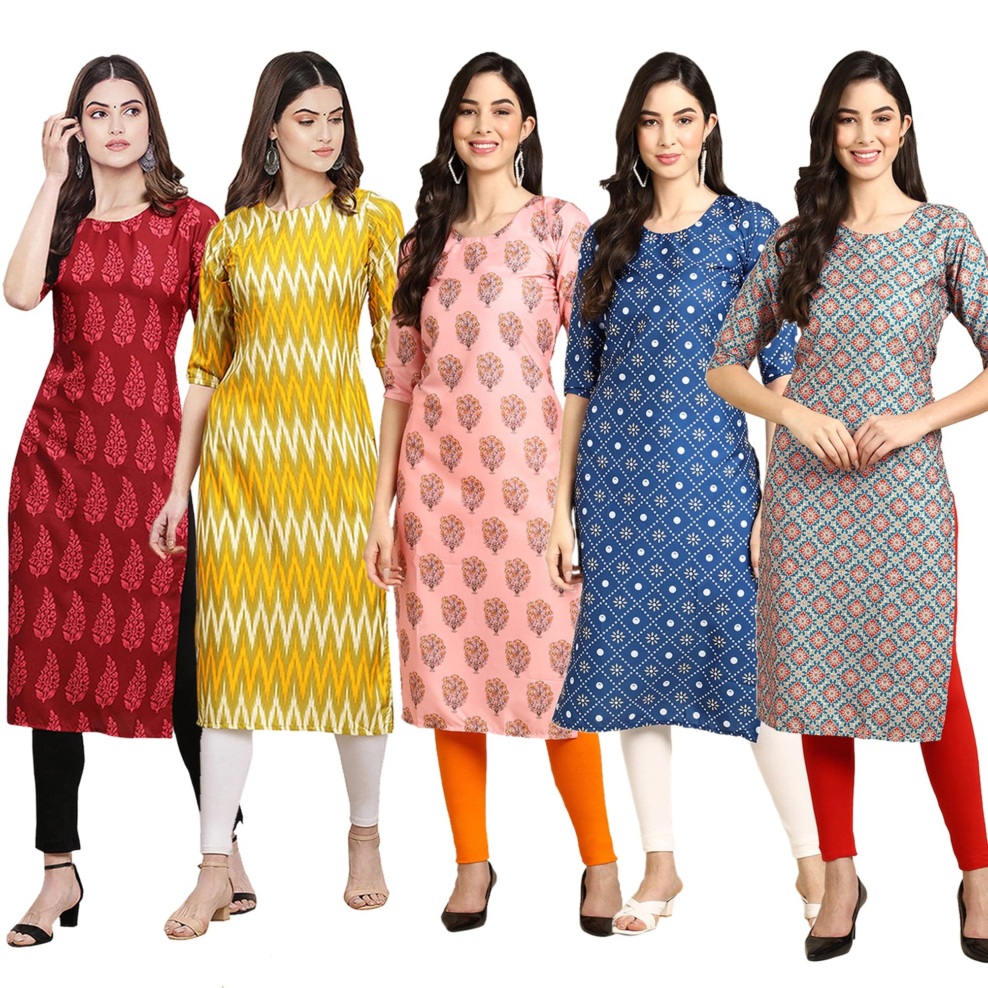 Pinkmint Women's Crepe Digital Print Straight Kurta {W-328-334-367-366-370}