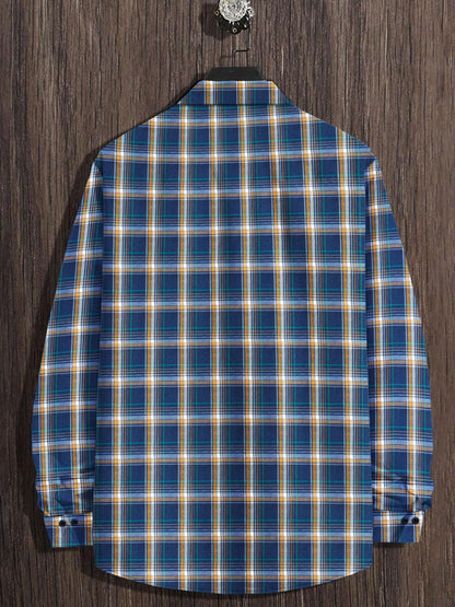 Noble Monk MenS Regular Long Sleeve Cotton Check Shirt | Casual Shirt With Spread Collar