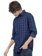 Ketch MenS Polyester Letter Print Regular Fit Shirt (Khsh000205_Purple/Navy Blue Medium)