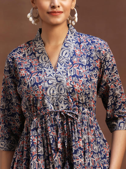 Libas Womens Printed Cotton A-Line Kurti For Women