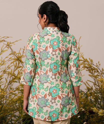 Libas WomenS Printed A-Line Kurtis (37076_Cream