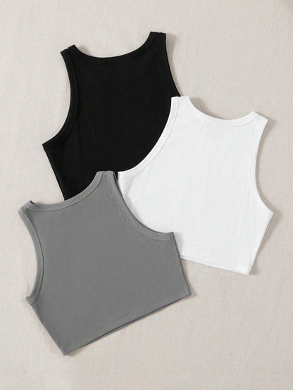 Toochki Top for Women| Crop Top for Women | Short Top for Women | Tops | Lycra Top for Women | Pack of 3 Tops for Women | Strach
