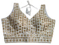 Pujia Mills Womens Readymade Blouse Sleeveless Blouse Embroidery jari Work Mirror Blouse Handwork Readymade Saree Blouse for Wo