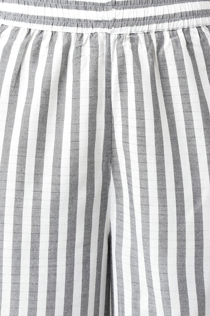 Aurelia Women's Striped Viscose Kurta Set with Culottes