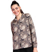 POPWINGS Printed Full-Sleeves Regular-Fit Polyester Printed Shirt for Women Stylish Western Casual Wear
