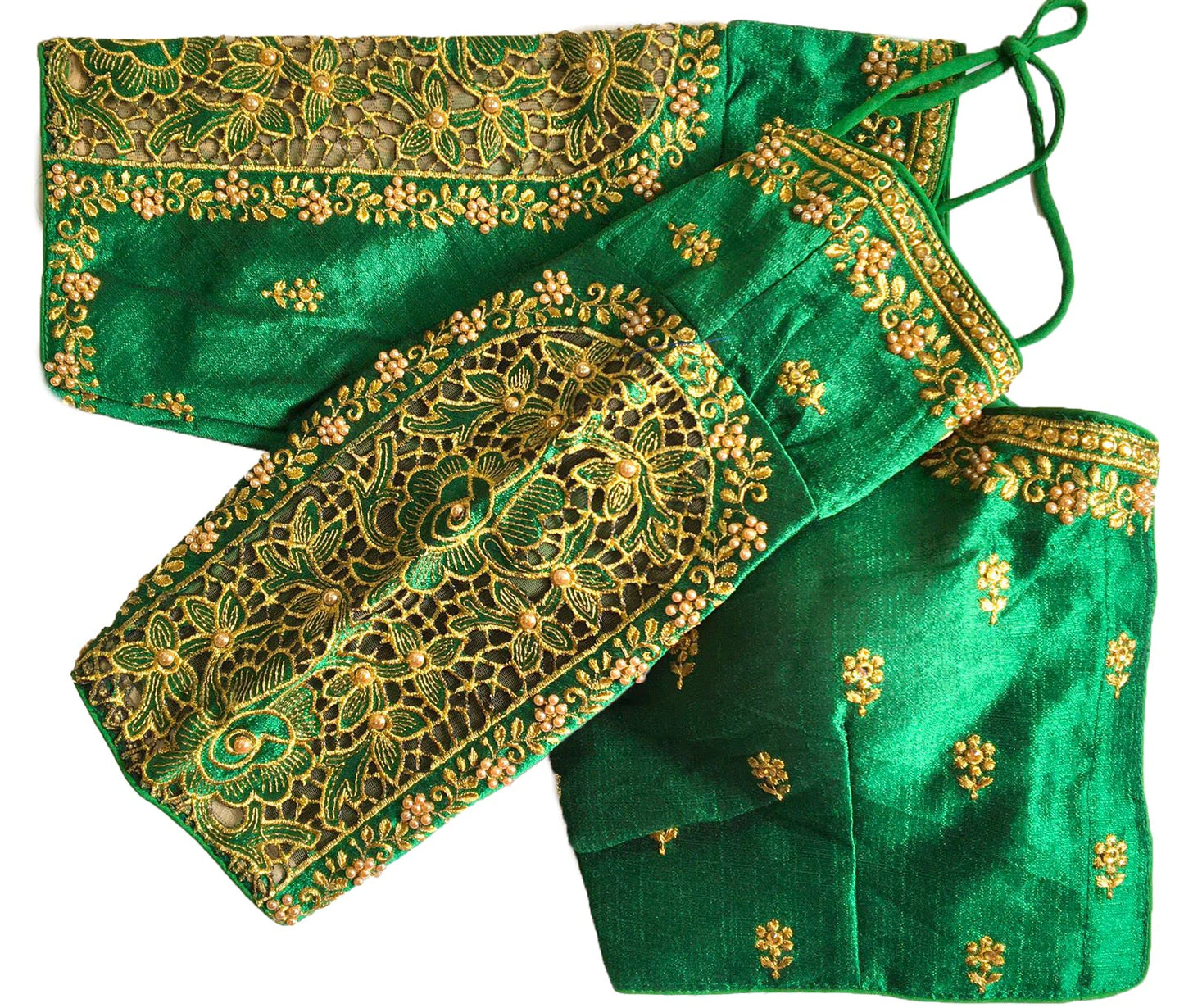 Vihu Fashion WomenS Flower Embroidery Sleeves Cut Work Readymade Saree Blouse