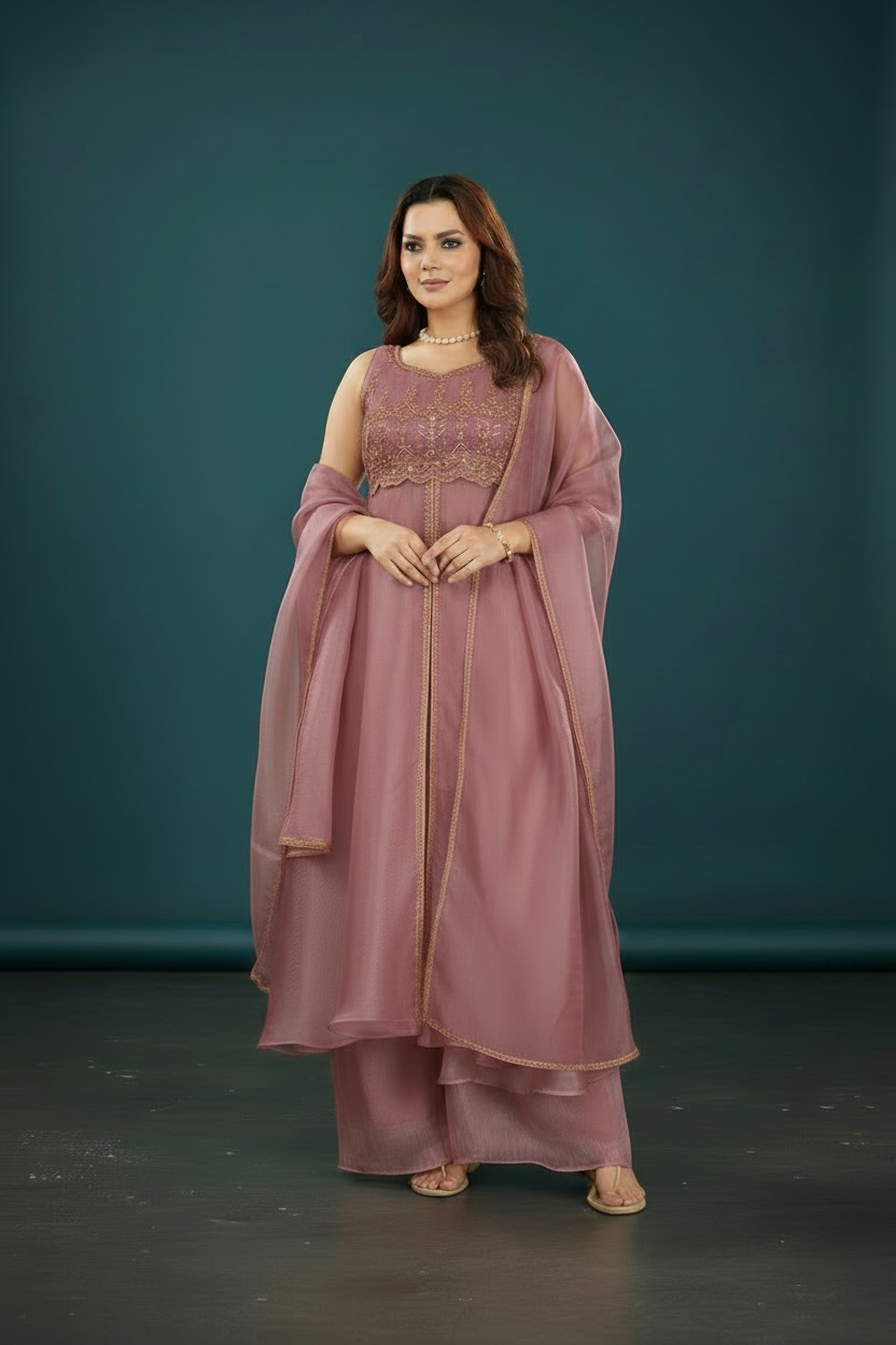 Tissue silk party wear dress