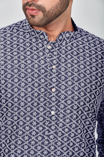 Be Active MenS Embroidered Lucknowi Grey Kurta Set || Men Kurta Pajama || Men Kurta Pajama Set || Kurta Pajama For Men (Rfsk001
