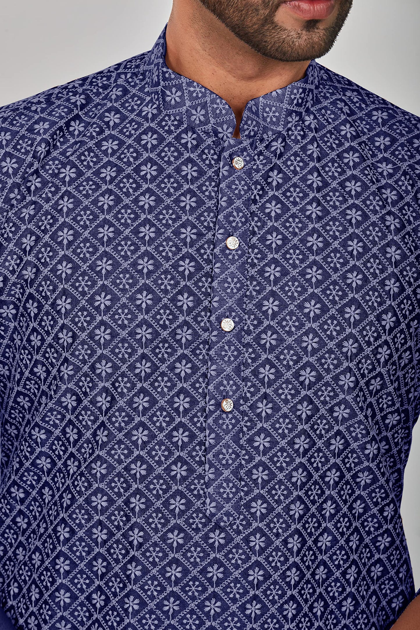 Be Active MenS Cotton Embroidered Lucknowi Navy Blue Kurta Set || MenS Kurta Pajama || MenS Kurta Pajama Set || Kurta Pajama