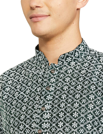 Be Active MenS Traditional Embroidered Lucknowi Full Sleeves Kurta || Cotton Kurta For Men || Men Kurta For Wedding || Kurta Fo