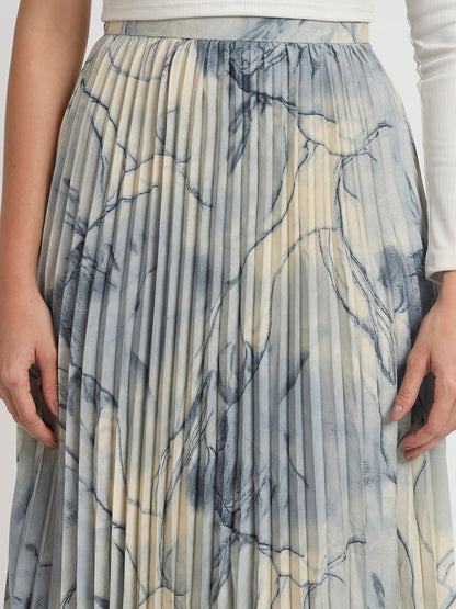 Kzully Crepe WomenS Maxi Skirts Grey-Blue